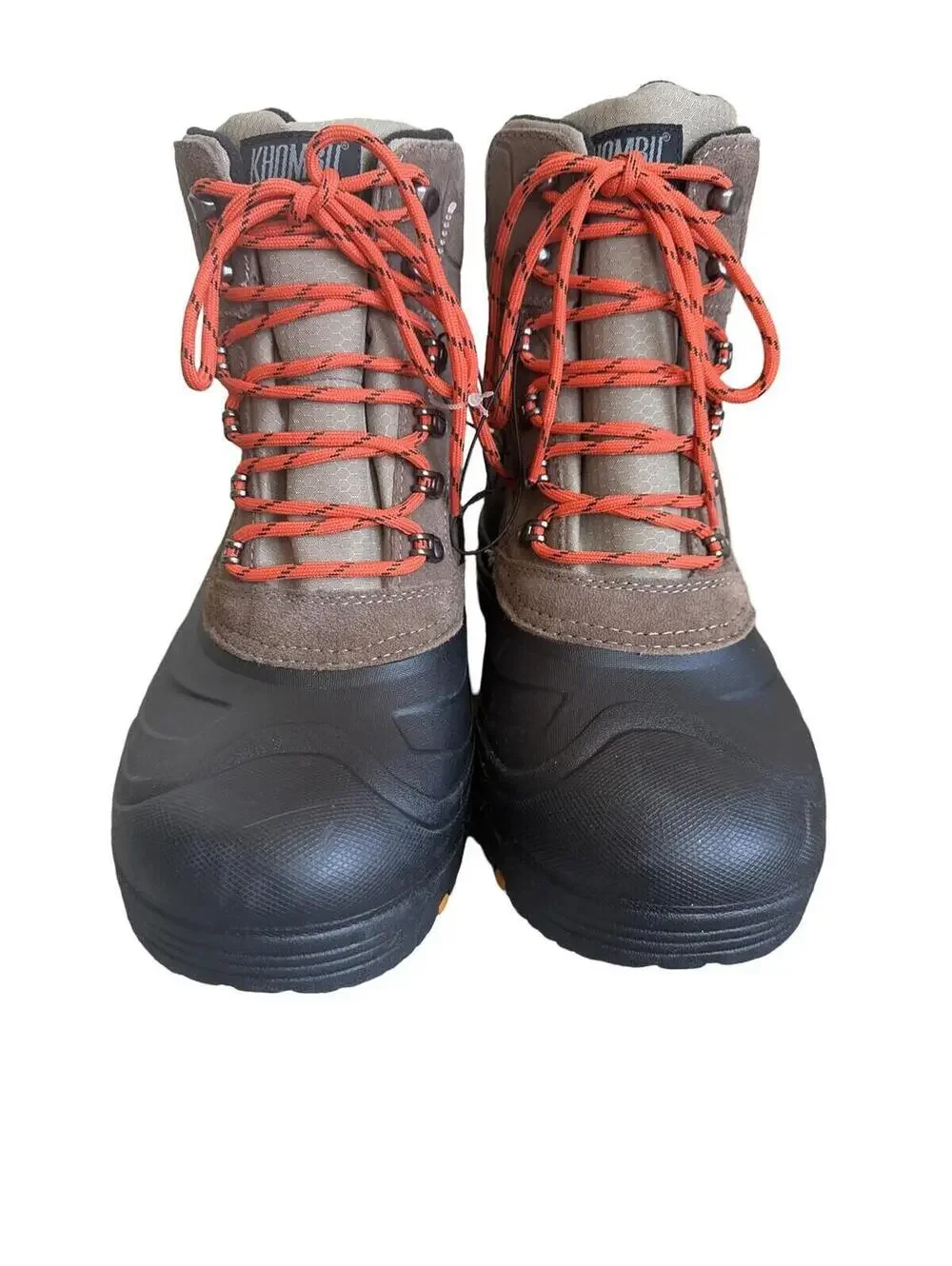 Khombu Mens Lace Up Brown Winter Thermolite Leather Upper Boots 10 New